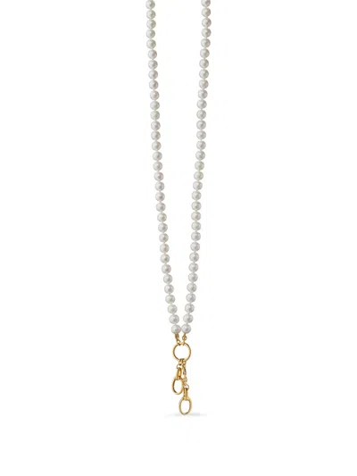 Monica Rich Kosann Sterling Silver Two Station Pearl Necklace In Metallic