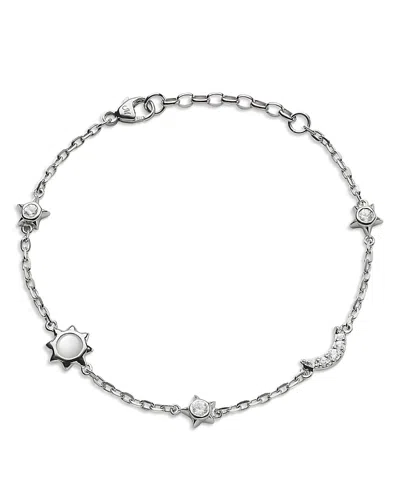 Monica Rich Kosann Sterling Silver White Sapphire & Moonstone Bracelet
