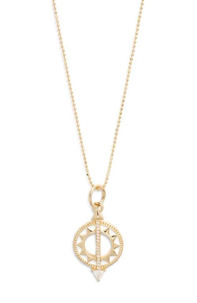 Monica Rich Kosann Sundial Pendant Necklace In Gold