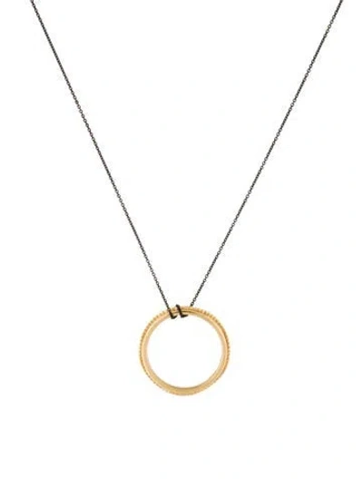 Pre-owned Monica Rich Kosann Two-tone Posey Ring ' Suppose.you.love.me' Pendant, 18" In Multicolor