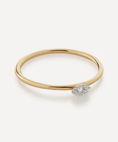 Monica Vinader 14ct Gold Diamond Marquise Stacking Ring