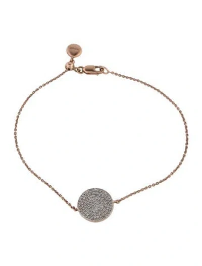 Pre-owned Monica Vinader 14k Diamond Ava Disc Bracelet, 7.5" In Multi