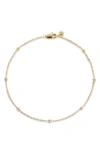 Monica Vinader 14k Gold Beaded Chain Bracelet In 14kt Solid Gold