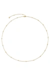 Monica Vinader 18k Yellow Gold Bead-chain Necklace In 14kt Solid Gold