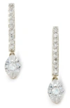Monica Vinader 14k Gold Diamond Marquise Drop Earrings In Silver