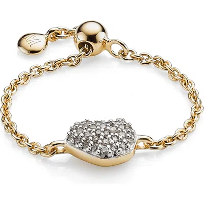 Monica Vinader 14k Gold Vermeil Diamond Heart Mini Heart Ring In 18ct Gold Vermeil/ss