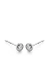 Monica Vinader Womens Silver Solitaire 14ct White-gold And 0.2ct Brilliant-cut Lab-grown Diamond Stud Earrings In Silver