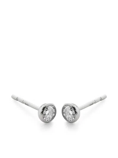 MONICA VINADER 14K WHITE GOLD DIAMOND STUD EARRINGS