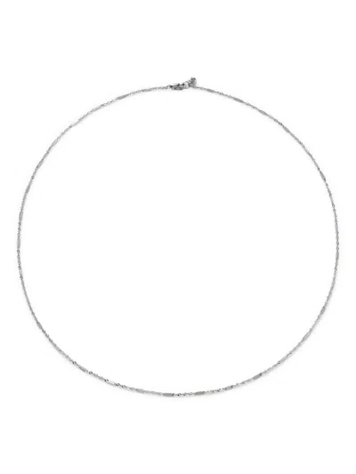 Monica Vinader 14k White Gold Shimmer Chain Necklace In Metallic