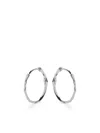 Monica Vinader 14k White Gold Small Siren Hoops In Silver
