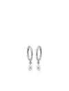 Monica Vinader 14k White Gold Teardrop Mini Hoops Earrings In Silver
