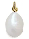 Monica Vinader Gold Baroque Pearl Pendant Pearl In Silver