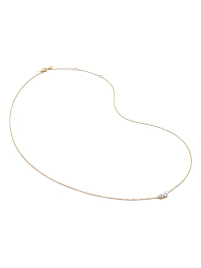 Monica Vinader Womens Yellow Gold 14ct Yellow-gold And 0.027ct Diamond Pendant Necklace