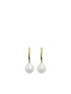 Monica Vinader Nura Baroque Pearl Drop Huggie Hoop Earrings In Gold
