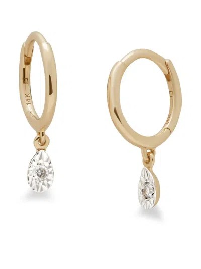 Monica Vinader Lab-grown Diamond Teardrop Huggie Hoop Earrings In Gold