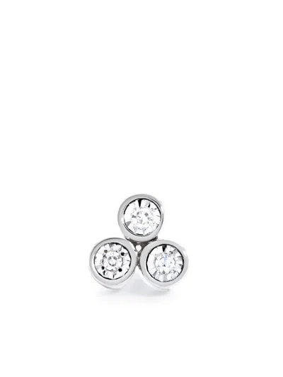 Monica Vinader 14kt White Gold Diamond Cluster Stud Earring In Silber