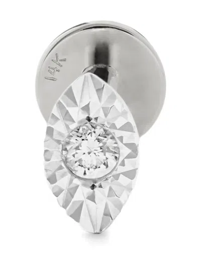 Monica Vinader 14kt White Gold Diamond Single Earring In Silver