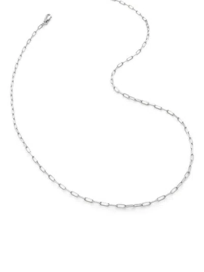 Monica Vinader 14kt White Gold Paperclip Chain Necklace In Silver
