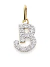 Monica Vinader 14kt Yellow Gold B Charm Diamond Necklace In Gold