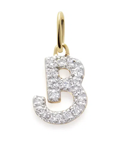 Monica Vinader 14kt Yellow Gold B Charm Diamond Necklace