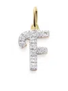 Monica Vinader 14kt Yellow Gold F Charm Diamond Necklace In Gold