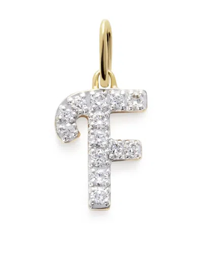 Monica Vinader 14kt Yellow Gold F Charm Diamond Necklace