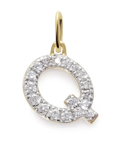 Monica Vinader Gold Diamond Initial Q Pendant Lab Grown Diamond In 14k Solid Gold