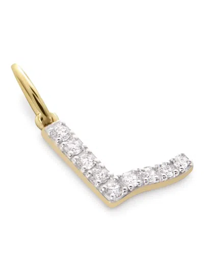 Monica Vinader 14kt Yellow Gold L Laboratory-grown Diamond Charm