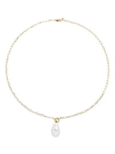 Monica Vinader 14kt Yellow Gold Pearl Pendant Necklace