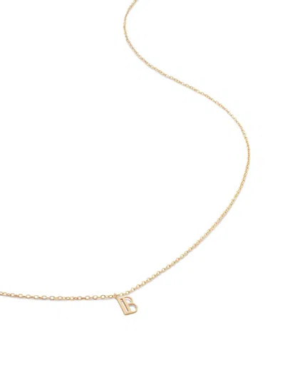 Monica Vinader 14kt Yellow Gold Small Initial B Necklace In 金色