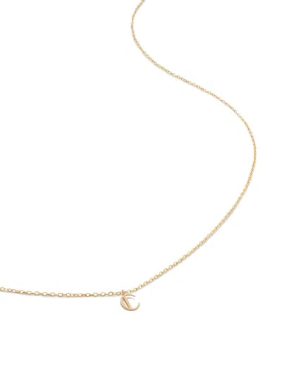 Monica Vinader 14kt Yellow Gold Small Initial C Necklace In 金色