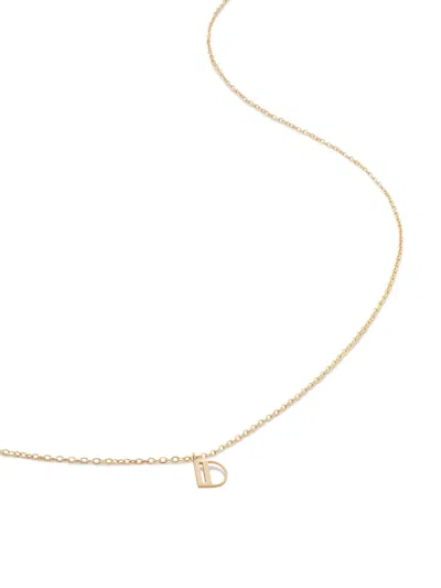 Monica Vinader 14kt Yellow Gold Small Initial D Necklace In 金色