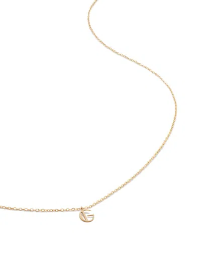 Monica Vinader 14kt Yellow Gold Small Initial G Necklace In 金色