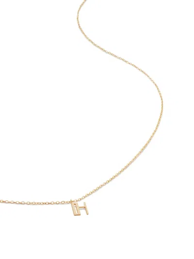 Monica Vinader 14kt Yellow Gold Small Initial H Necklace In 金色