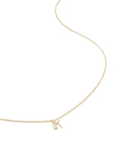 Monica Vinader 14kt Yellow Gold Small Initial K Necklace In 金色