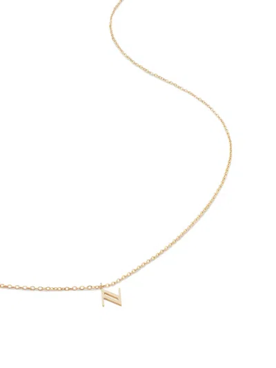 Monica Vinader 14kt Yellow Gold Small Initial N Necklace In 金色