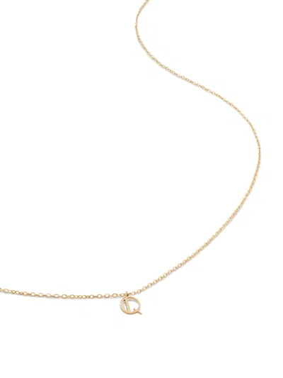 Monica Vinader 14kt Yellow Gold Small Initial Q Necklace In 金色