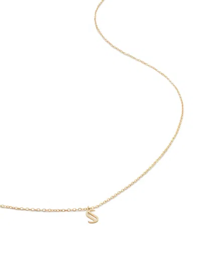 Monica Vinader 14kt Yellow Gold Small Initial S Necklace In 金色