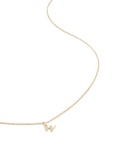 Monica Vinader Alphabet W-pendant Necklace In 金色