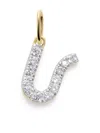 Monica Vinader Gold Diamond Initial U Pendant Lab Grown Diamond In Gold