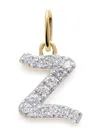 Monica Vinader 14kt Yellow Gold Z Charm Diamond Necklace In Gold