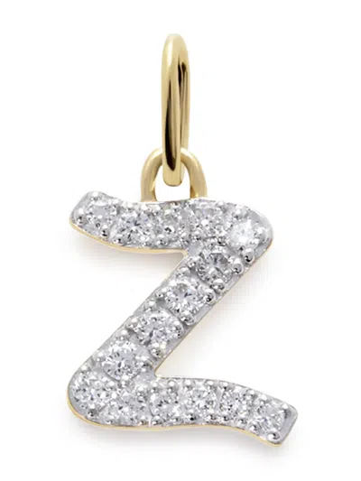 Monica Vinader 14kt Yellow Gold Z Charm Diamond Necklace