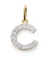 Monica Vinader 14ky Yellow Gold C Diamond Pendant In Gold
