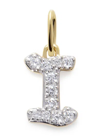 Monica Vinader Gold Diamond Initial I Pendant Lab Grown Diamond In 14k Solid Gold