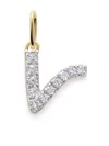 Monica Vinader Gold Diamond Initial V Pendant Lab Grown Diamond