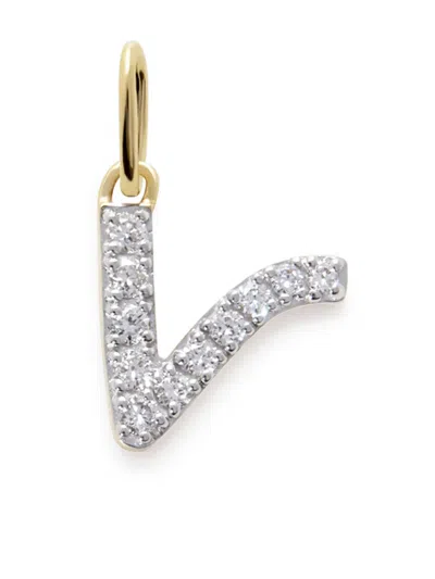 MONICA VINADER 14KY YELLOW GOLD V DIAMOND PENDANT
