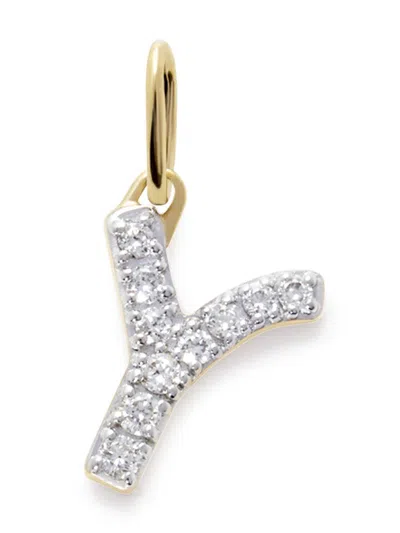 Monica Vinader 14ky Yellow Gold Y Diamond Pendant In ゴールドトーン