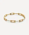 Monica Vinader 18ct Gold-plated Vermeil Silver Diamond Signature Link Skinny Bangle Bracelet