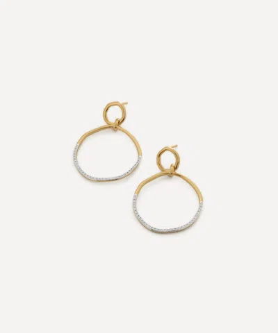 Monica Vinader 18ct Gold-plated Vermeil Silver Riva Diamond Ripple Cocktail Hoop Earrings