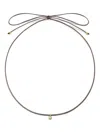 Monica Vinader 18k Gold-vermeil Solitaire-diamond Cord Necklace In Gray